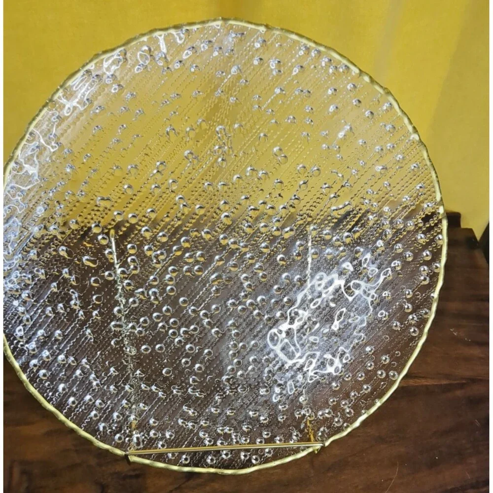 Artistic Accents Clear Bubble Glass Platter – 12.75